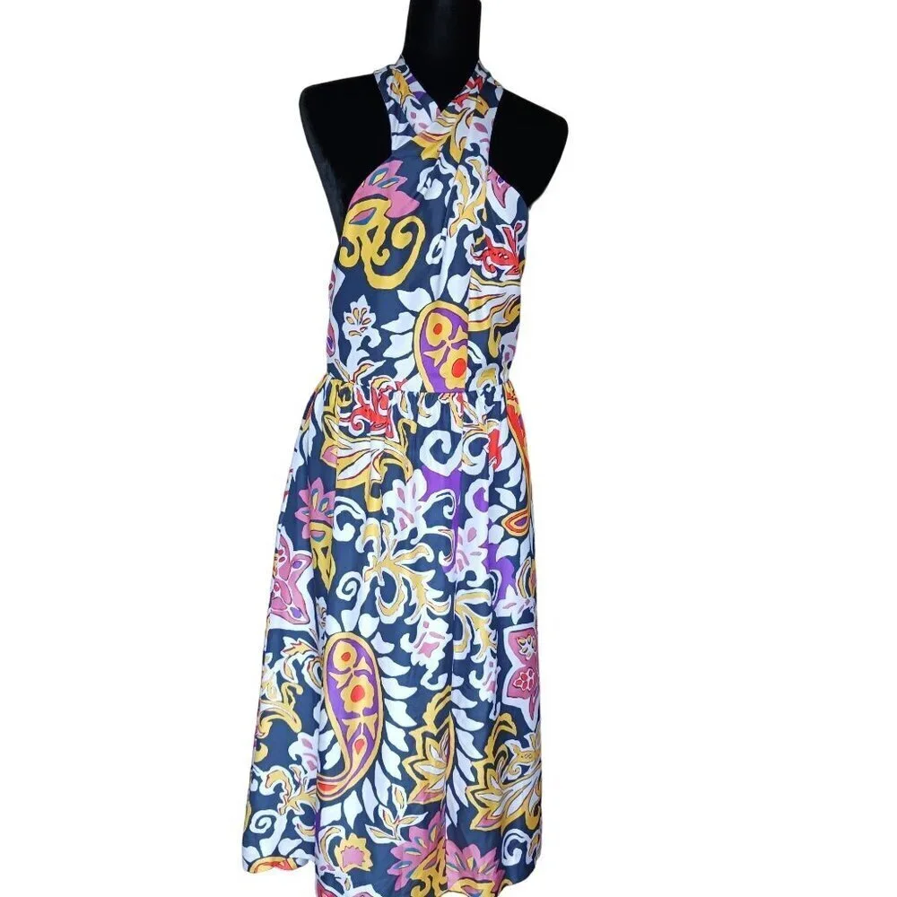 J. Crew Paisley Silk Luxury Maxi Sarong Dress MSRP $228 Size 4